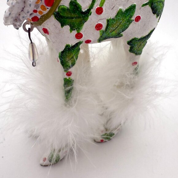 Vtg Patience Brewster Dash Away Vixen Reindeer Ornament w/ Box Feather Trim 7 in - Picture 5 of 15